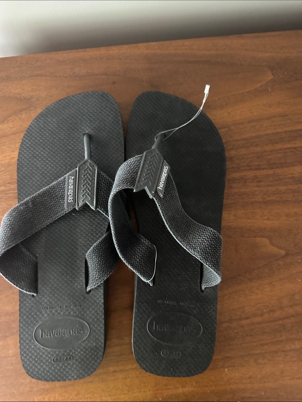 Havaianas Black Fabric Strap Flip Flops